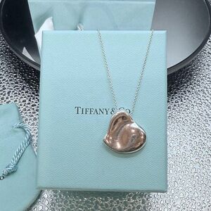 Rare Large Tiffany & Co. Elsa Peretti Full Heart Pendant Necklace SterlingSilver